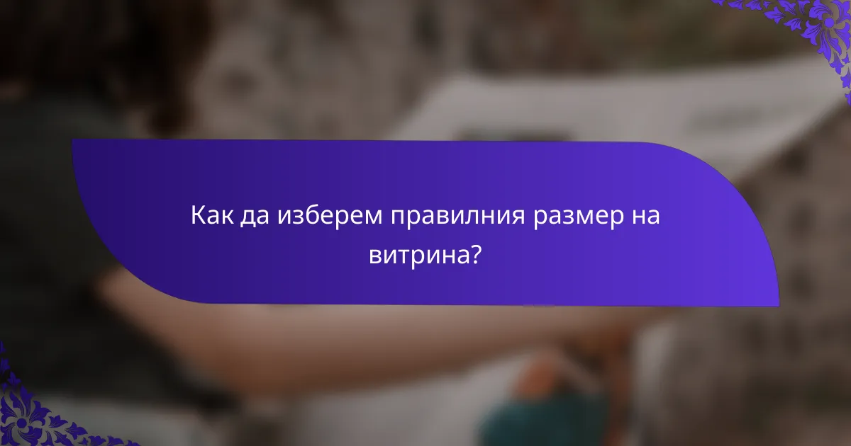 Как да изберем правилния размер на витрина?