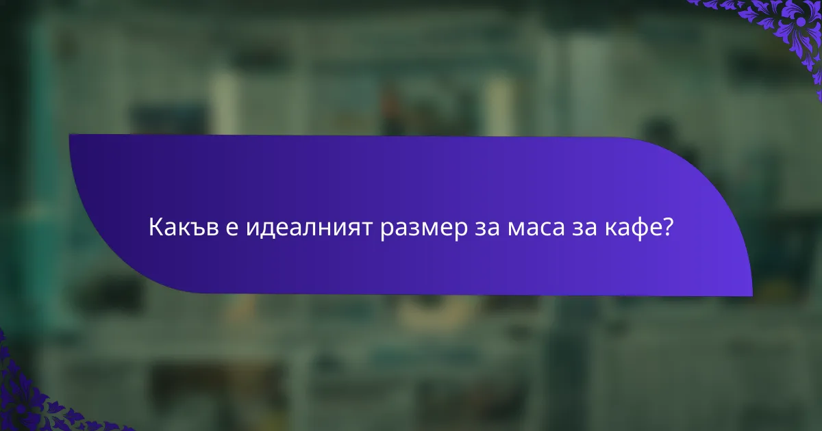Какъв е идеалният размер за маса за кафе?