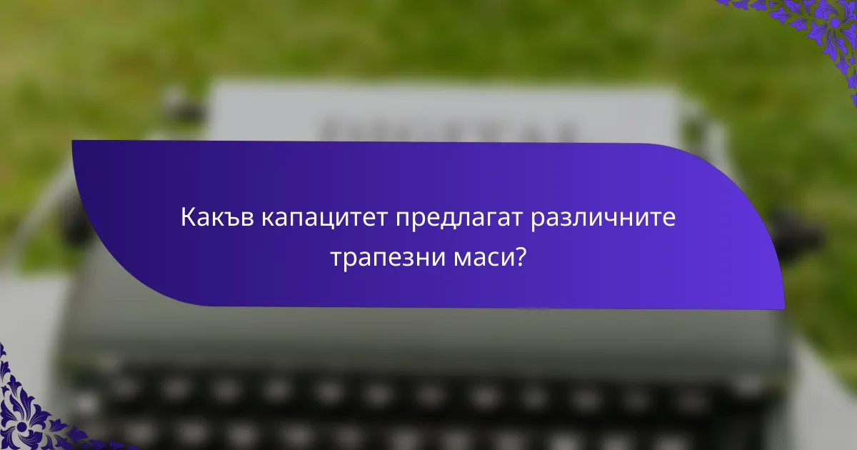 Какъв капацитет предлагат различните трапезни маси?