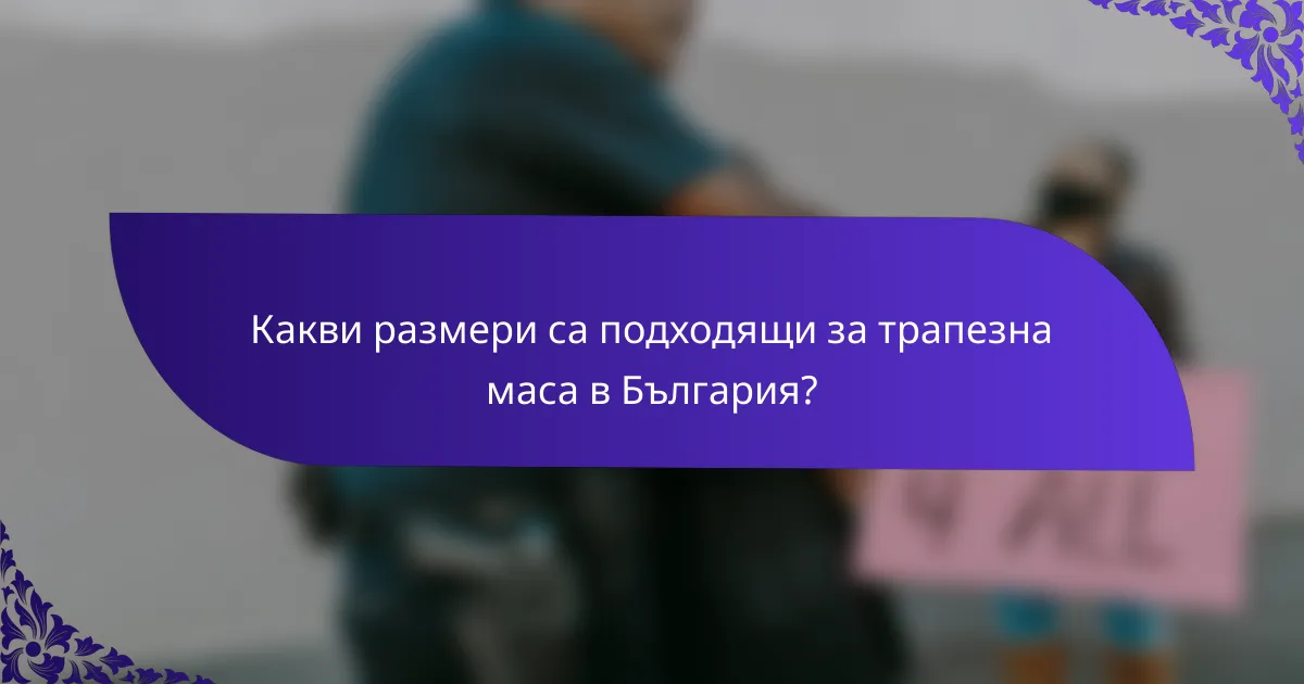 Какви размери са подходящи за трапезна маса в България?