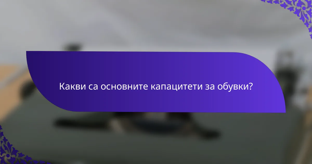 Какви са основните капацитети за обувки?