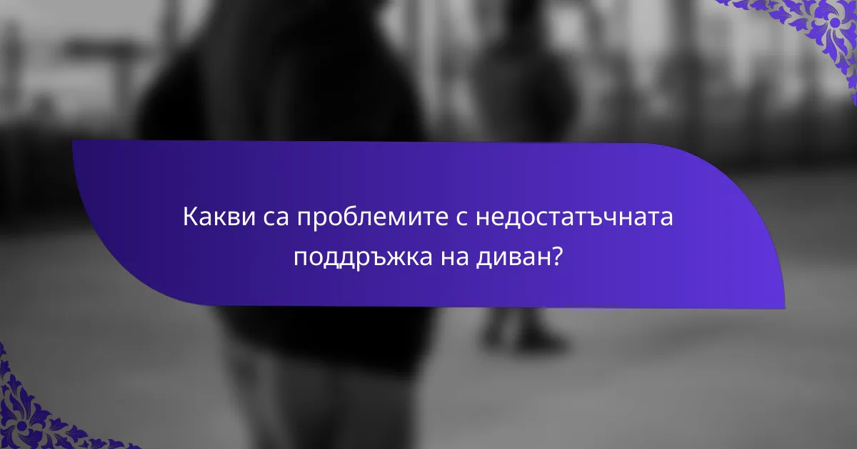 Какви са проблемите с недостатъчната поддръжка на диван?